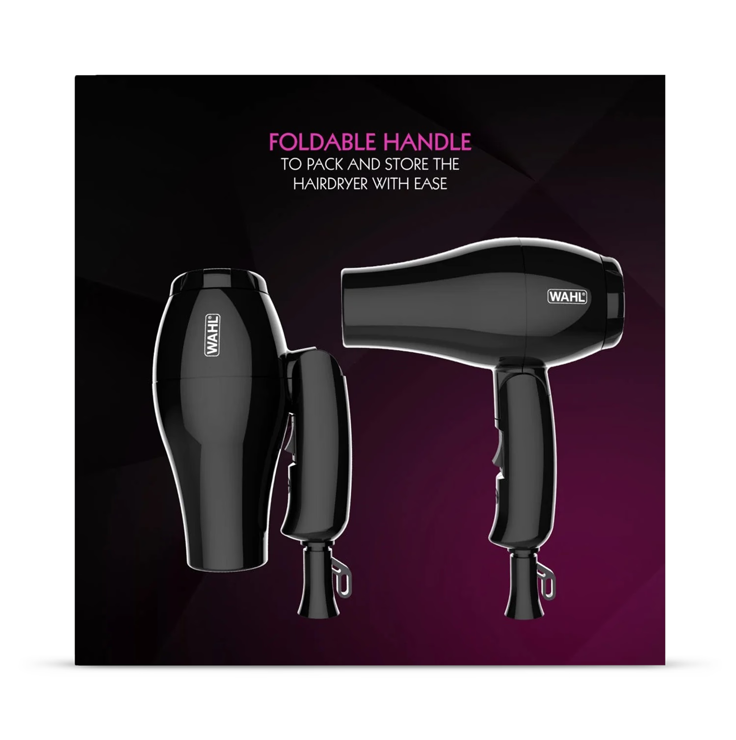 Wahl travel hair dryer black, UK version