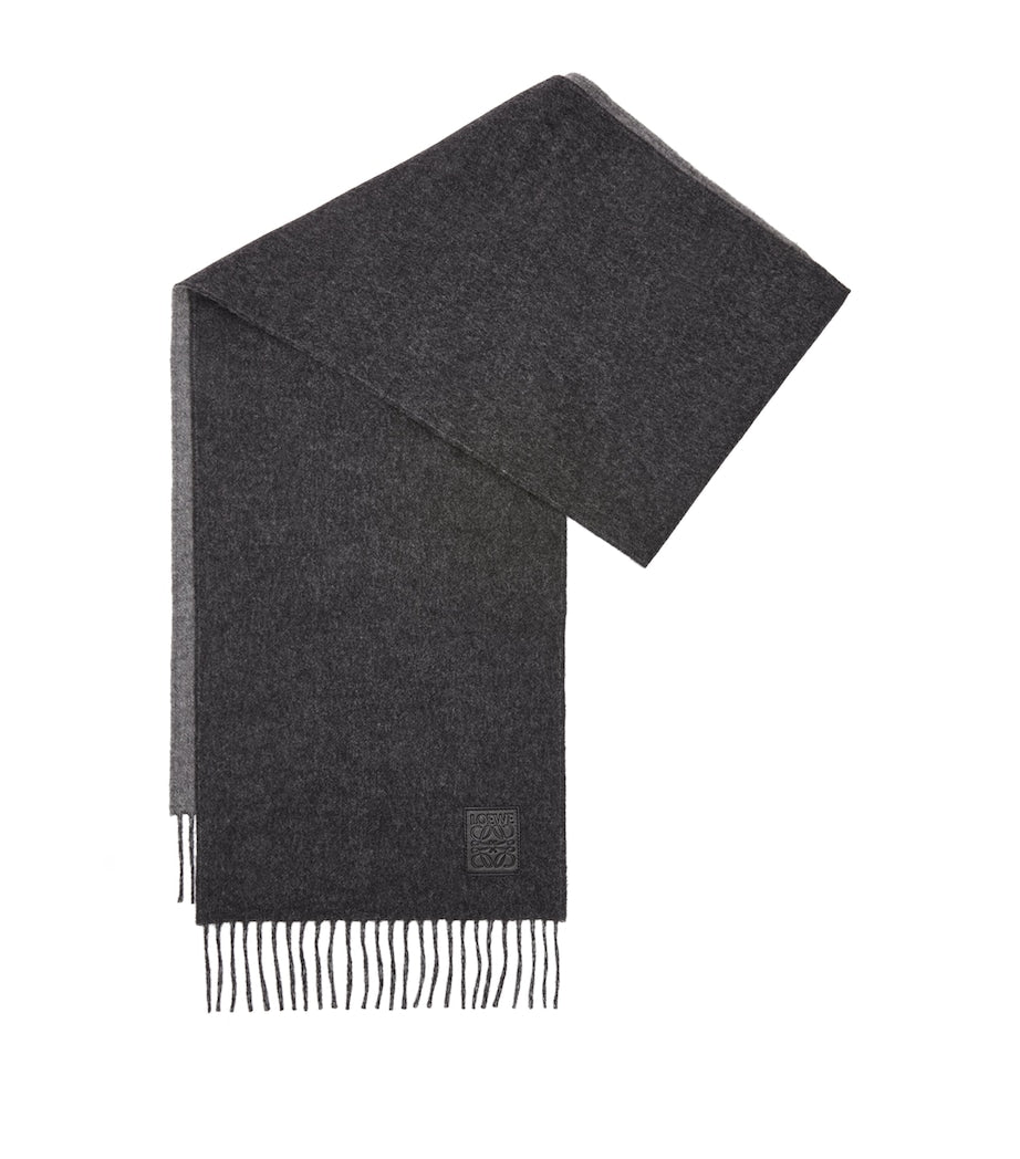 LOEWE Wool-Cashmere Anagram scarf 180cm x 28cm, imported from the UK