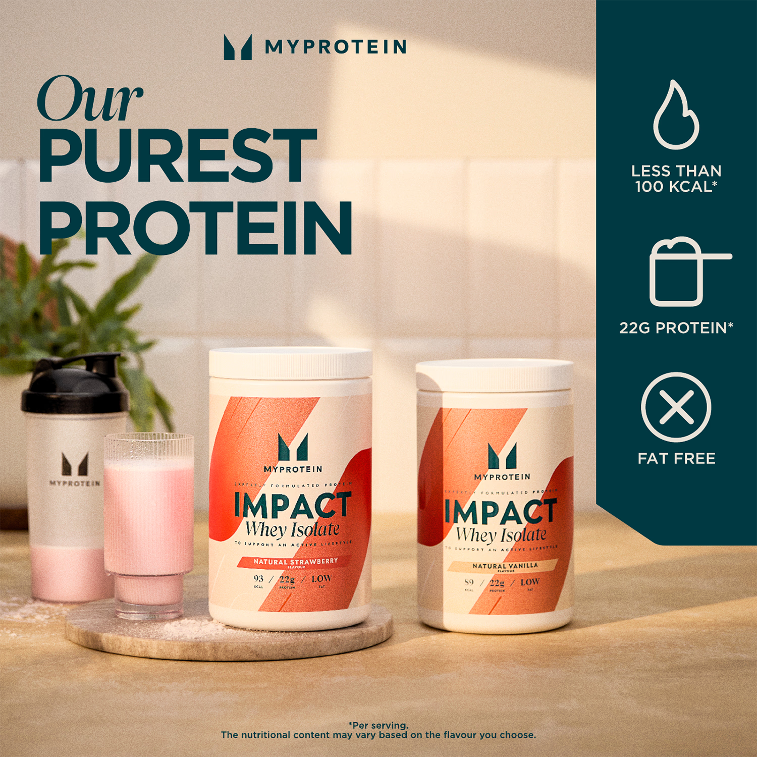 Myprotein whey isolate natural vanilla protein powder 480g, imported from the UK