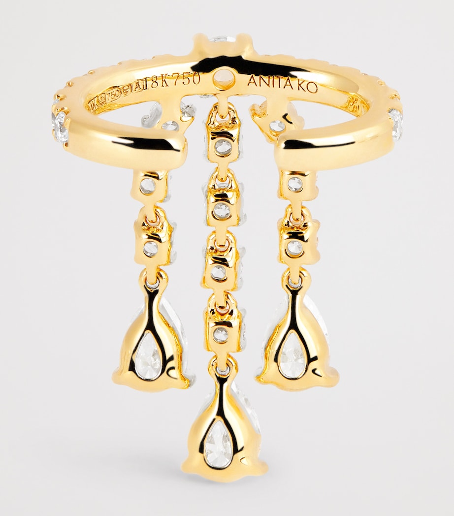 Anita Ko yellow gold diamond fringe ear cuff, UK version