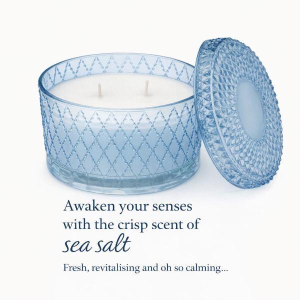 Candlelight decorative 2-wick candle sea salt fragrance - British product