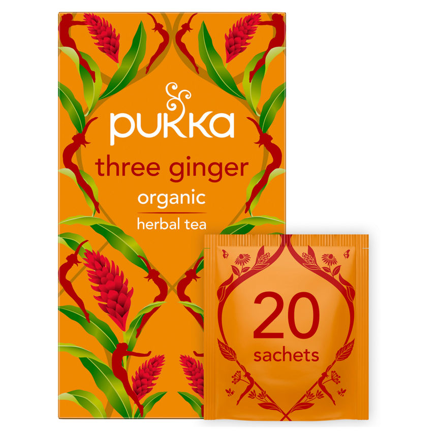 Pukka Organic Three Ginger 20 Herbal Tea Sachet