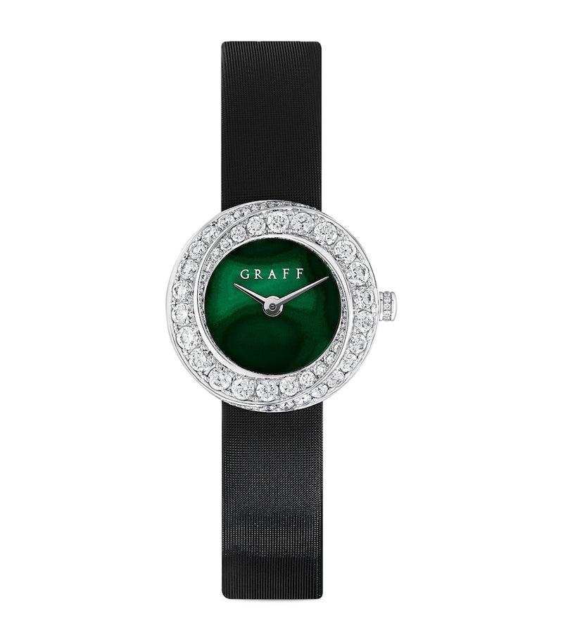Graff white gold spiral watch 23mm malachite dial - British product