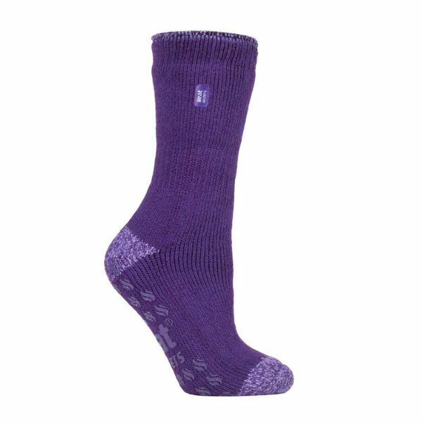 Heat Holders Ladies Thermal Socks with Grips 4-8 UK GOODS Superdrug Purple (Juniper)  