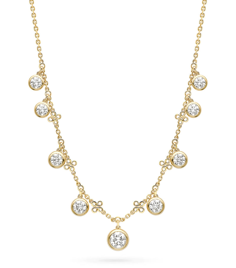 Boodles large yellow gold and diamond beach necklace, UK version
