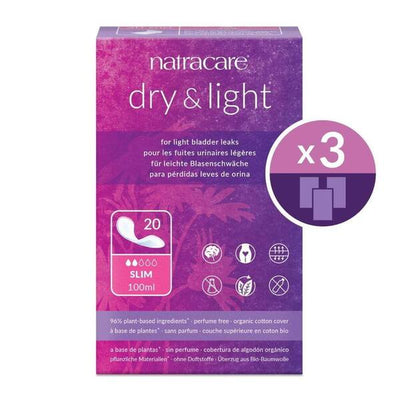 Superdrug Natracare Dry & Light Slim Incontinence Pads 3 x 20 Pack- Buy online at McGrocer