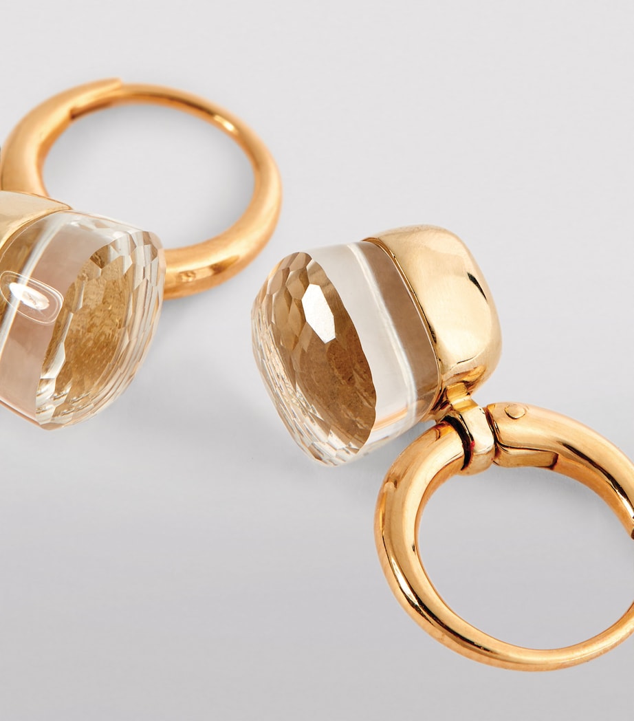 Pomellato rose gold and topaz Petit Nudo drop earrings (British brand)
