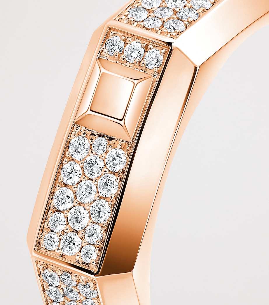 Messika pink gold diamond pavé ring 0.35ct, imported from the UK