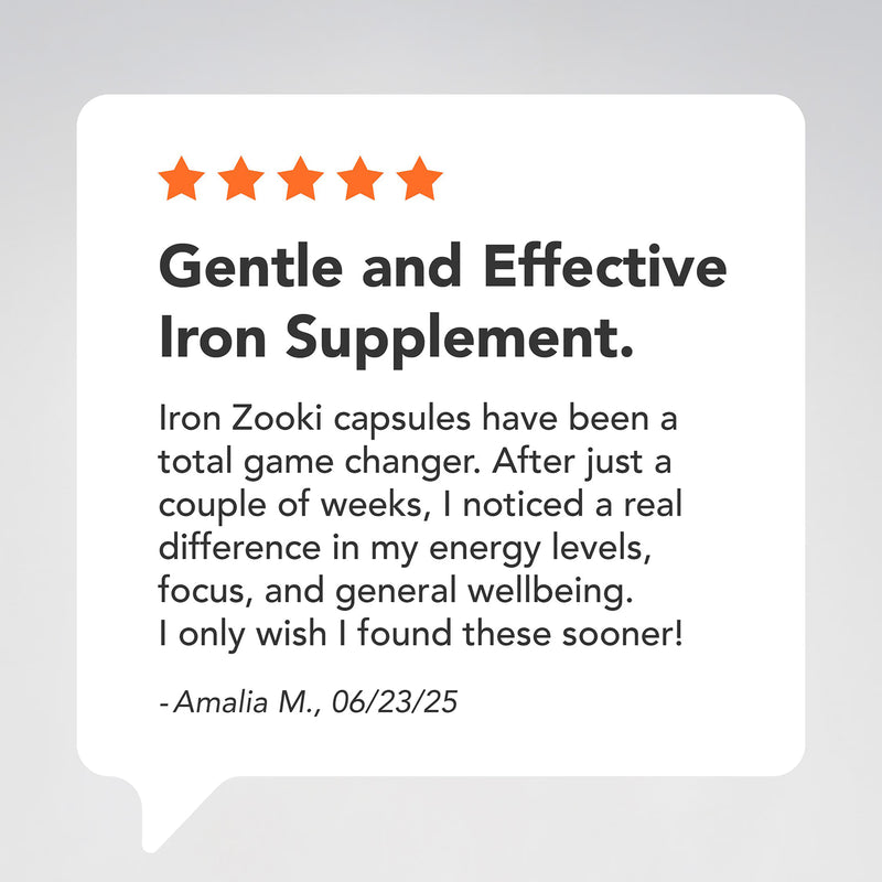 Zooki liposomal iron 20mg capsules 30 count, UK version