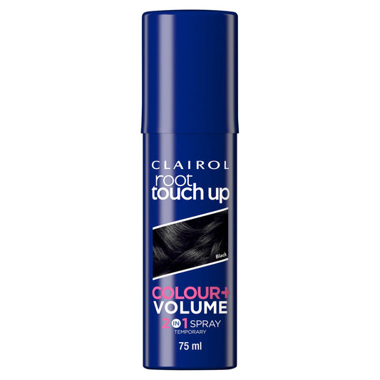 Clairol Root Touch Up Colour+Volume 2 In 1 Temporary Black Spray 75ml GOODS Sainsburys   