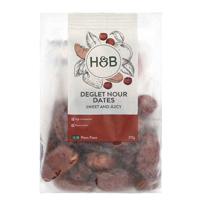 Holland & Barrett Deglet Nour Dates 210g, imported from the UK