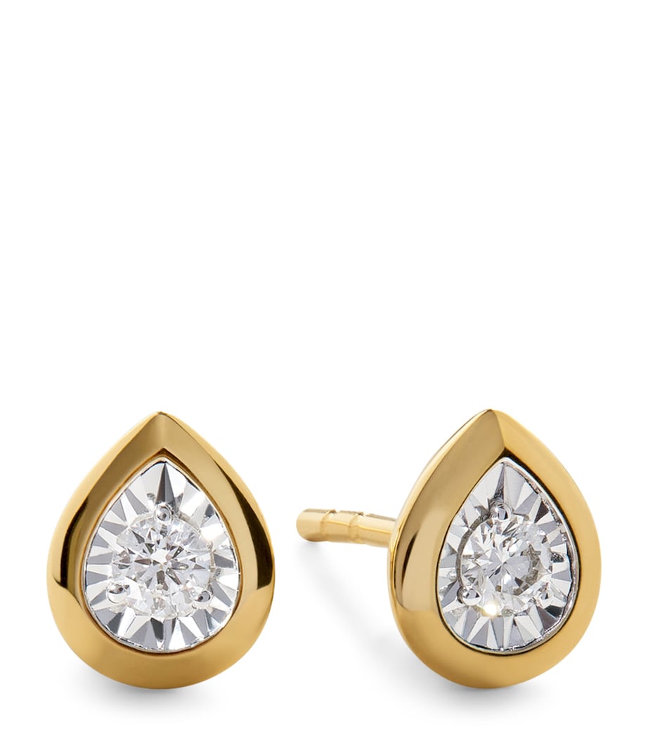 Monica Vinader gold vermeil diamond stud earrings - British product