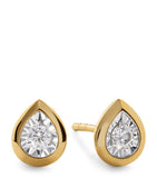 Monica Vinader gold vermeil diamond stud earrings - British product