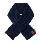 Miki House bear-embroidered cable-knit scarf - British product