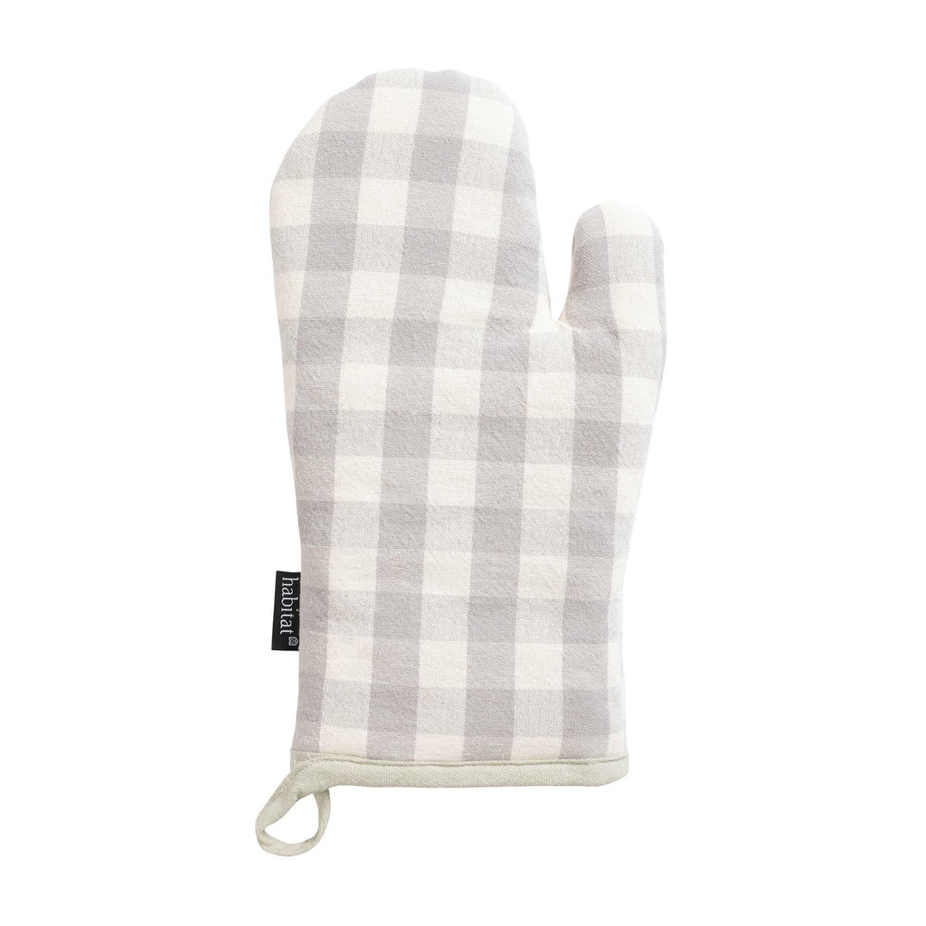 Habitat Single Oven Glove Grey Gingham