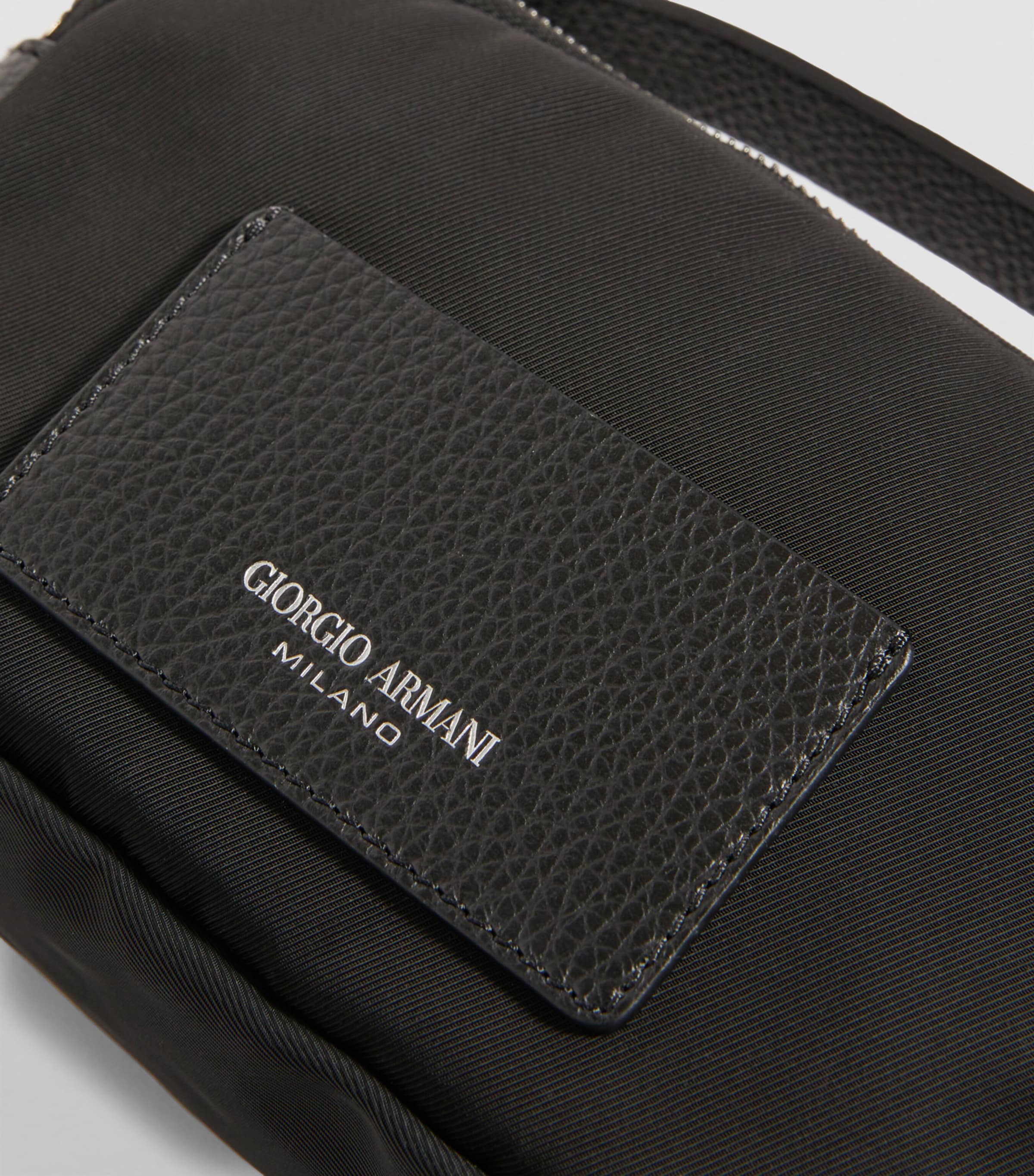 Giorgio Armani mini crossbody bag recycled nylon leather trim (British brand)