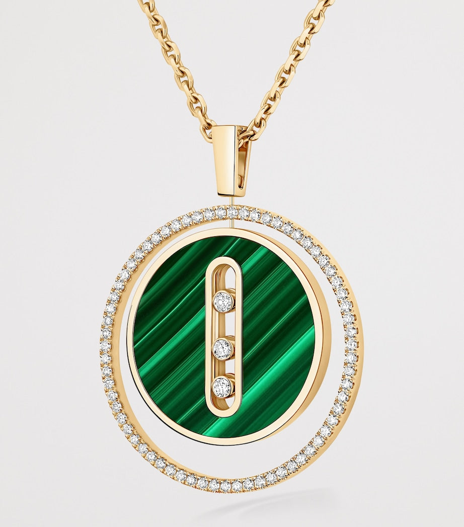 Messika Lucky Move necklace yellow gold diamond malachite - British product
