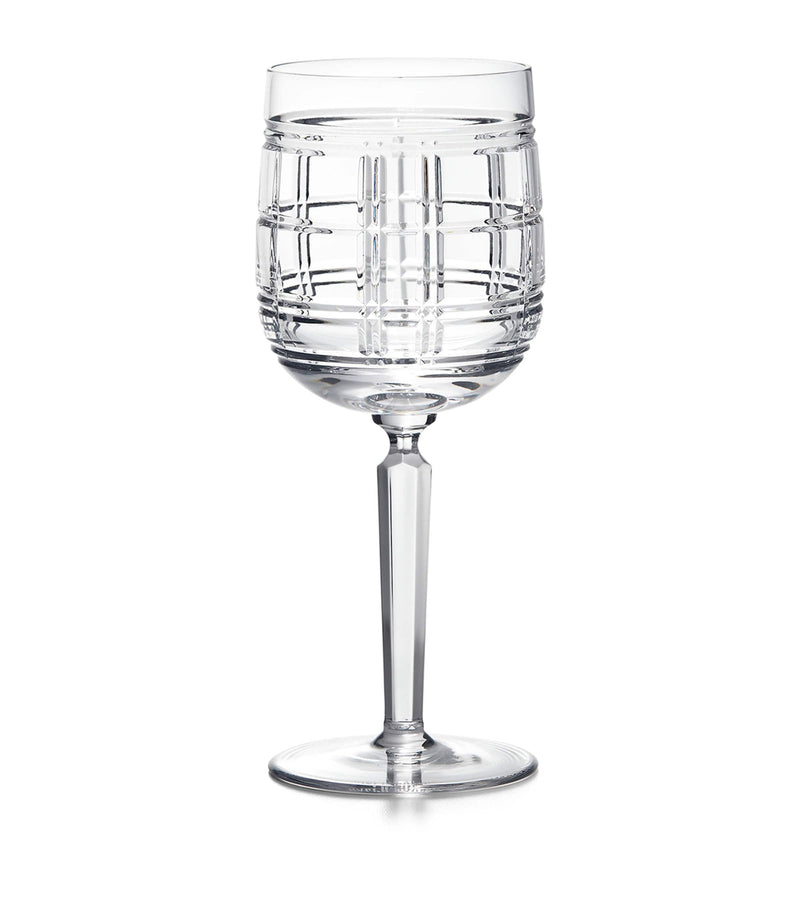 Ralph Lauren Home Hudson Plaid red wine glass, imported from the UK