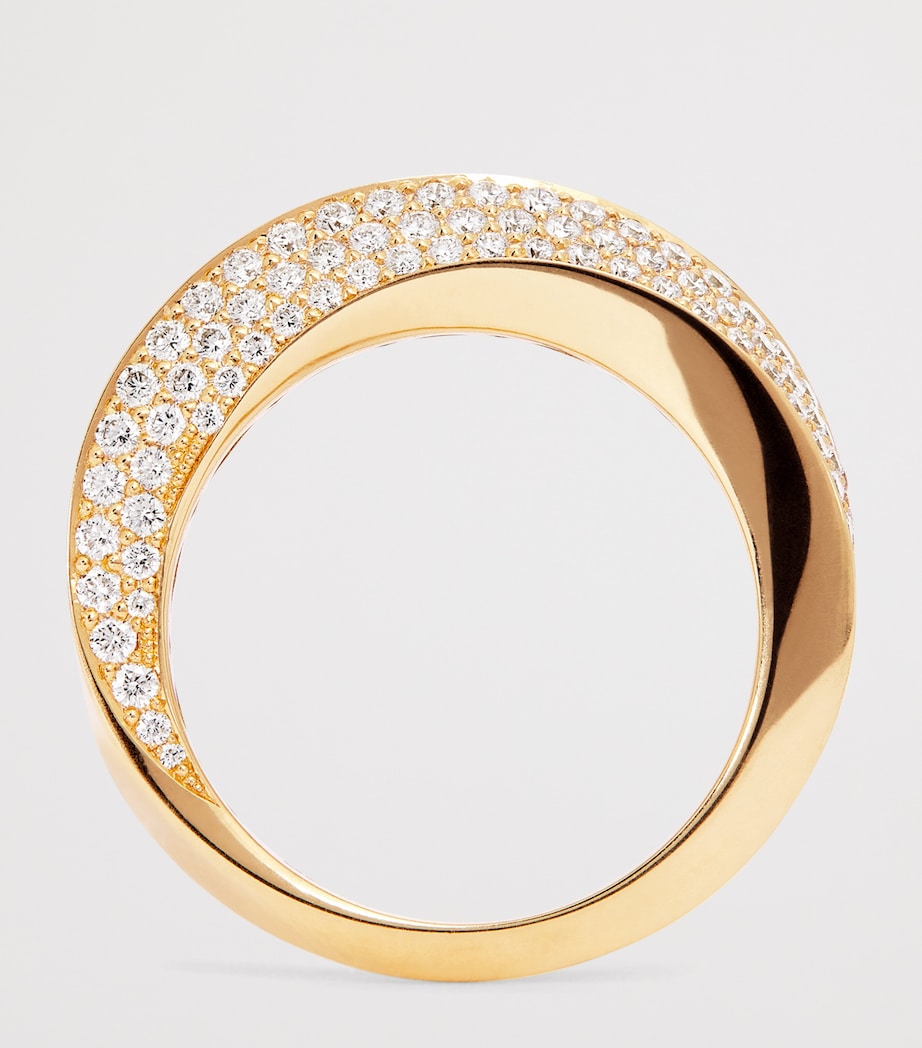 Engelbert Aurea Spira ring 18kt yellow gold pavé diamonds, UK version