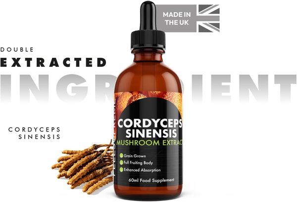 Feel Supreme Cordyceps mushroom liquid extract 60ml, imported from the UK