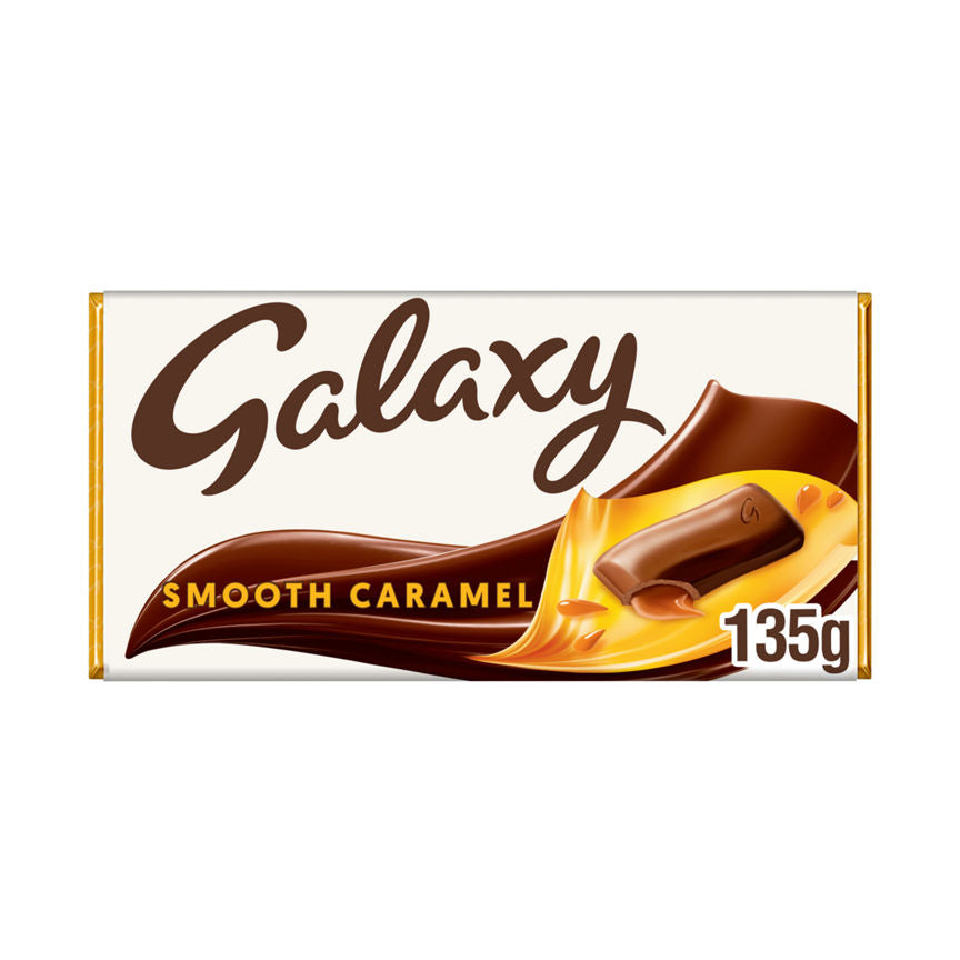 Galaxy Smooth Caramel & Milk Chocolate Block Bar Vegetarian 135g GOODS Sainsburys   