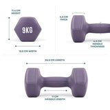 Myga Hexagonal Dumbbell - 9kg Pair GOODS Superdrug   