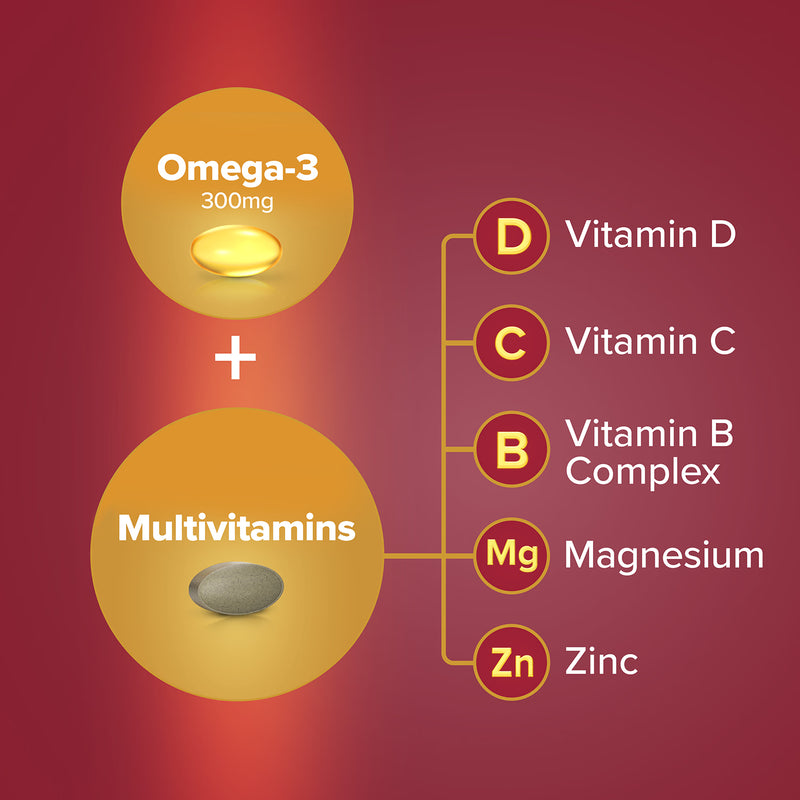 Seven Seas men's multivitamin and Omega-3 supplement (British brand)
