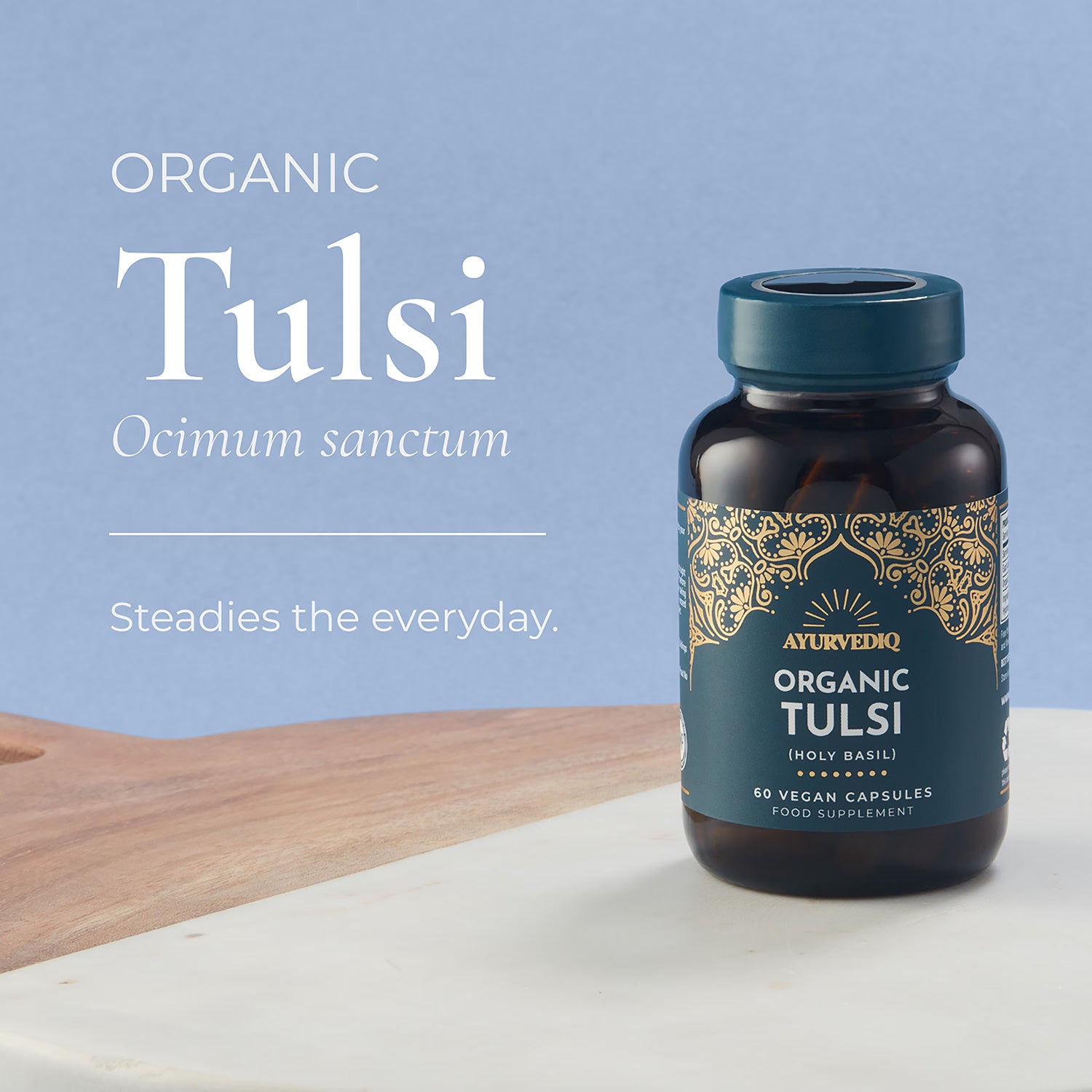 Ayurvediq organic holy basil capsules 60 count - British product
