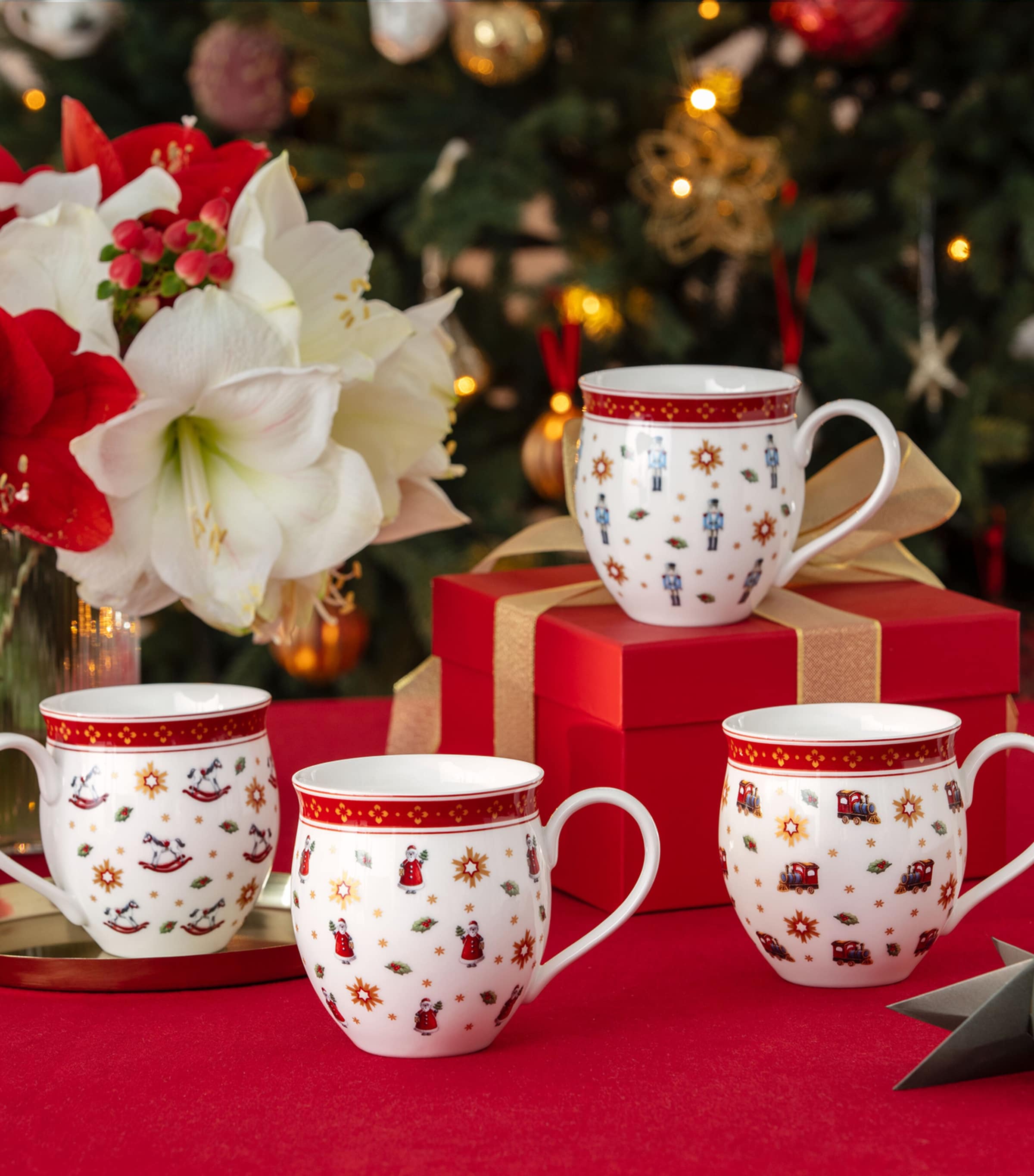 Villeroy & Boch Toy's Delight Anniversary porcelain mugs set of 4 (British brand)