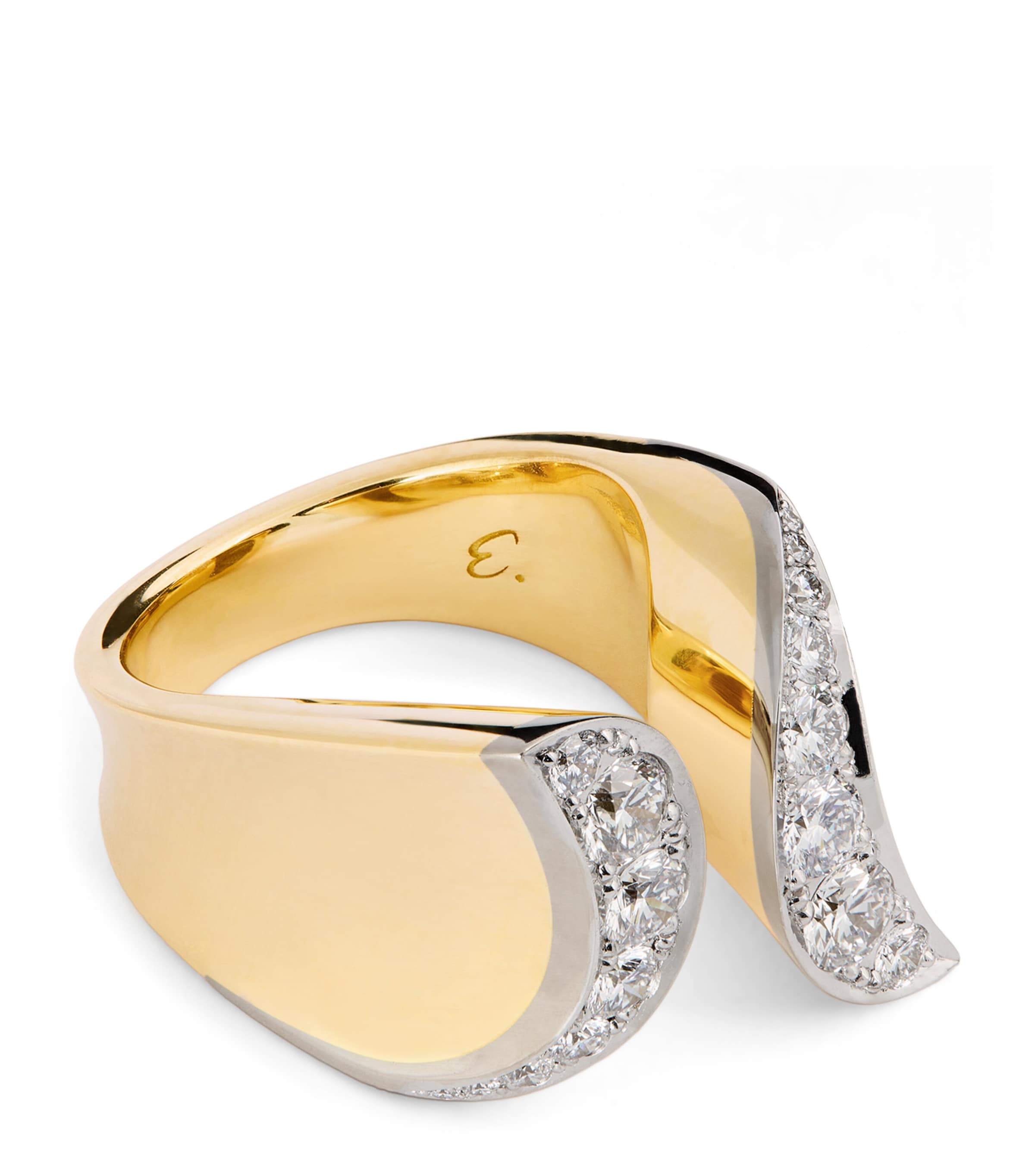 Engelbert yellow gold diamond statement ring - British product