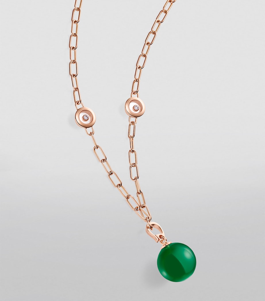 Chopard Happy Diamonds Planet necklace rose gold and green agate, UK version