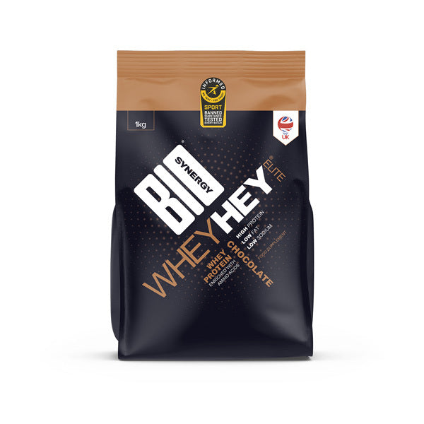 Bio-Synergy chocolate whey protein powder 1kg, imported from the UK