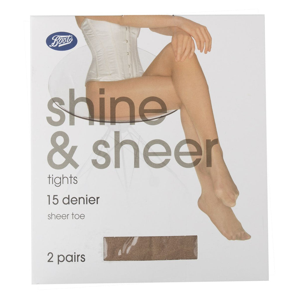 Boots 15 Denier Shine and Sheer Nude Tights 2 Pair Pack