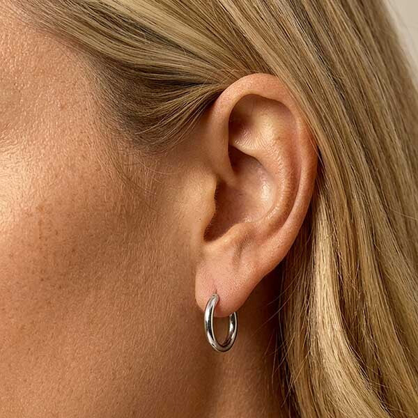 MUCHV silver solid hoop earrings 20mm (British brand)