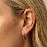 MUCHV silver solid hoop earrings 20mm (British brand)