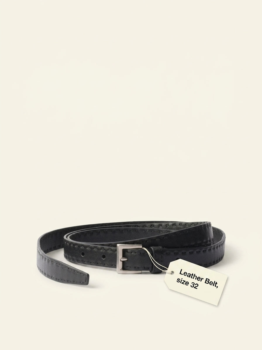 Prada antiqued leather belt with adjustable buckle (British brand)