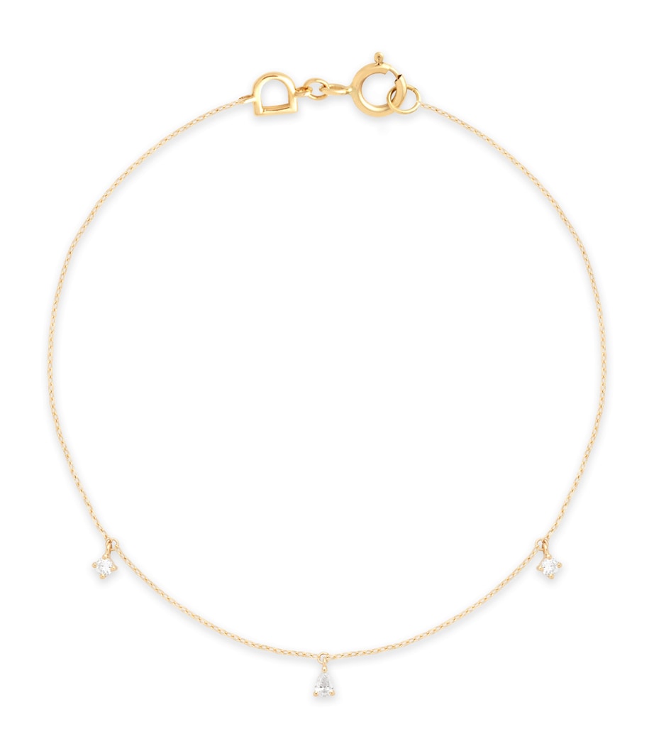 Astrid & Miyu yellow gold pear diamond charm bracelet, UK version