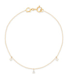 Astrid & Miyu yellow gold pear diamond charm bracelet, UK version