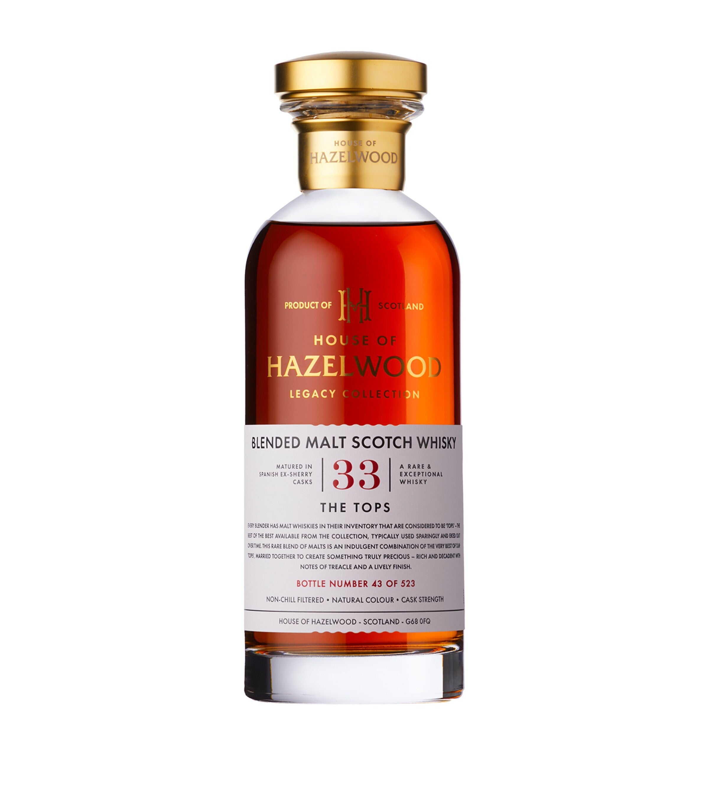 House of Hazelwood The Tops 33-Year-Old Scotch whisky 70cl, UK version