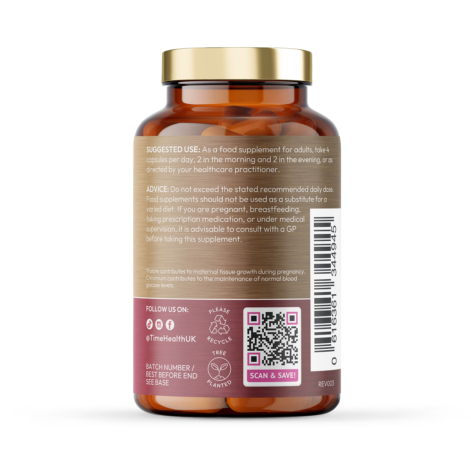 Time Health Inositol Complex supplement 180 capsules, imported from the UK