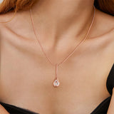 Livingandhome rose gold teardrop necklace 45cm, imported from the UK