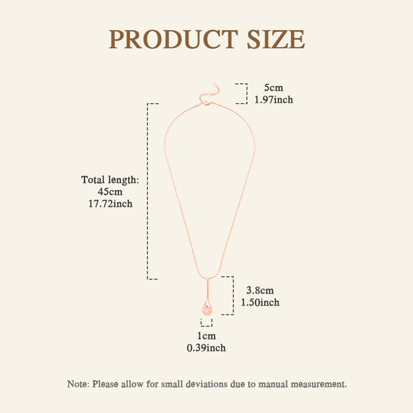 Livingandhome rose gold teardrop necklace 45cm, imported from the UK