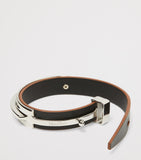 Max Mara leather-metal cuff bracelet (British brand)
