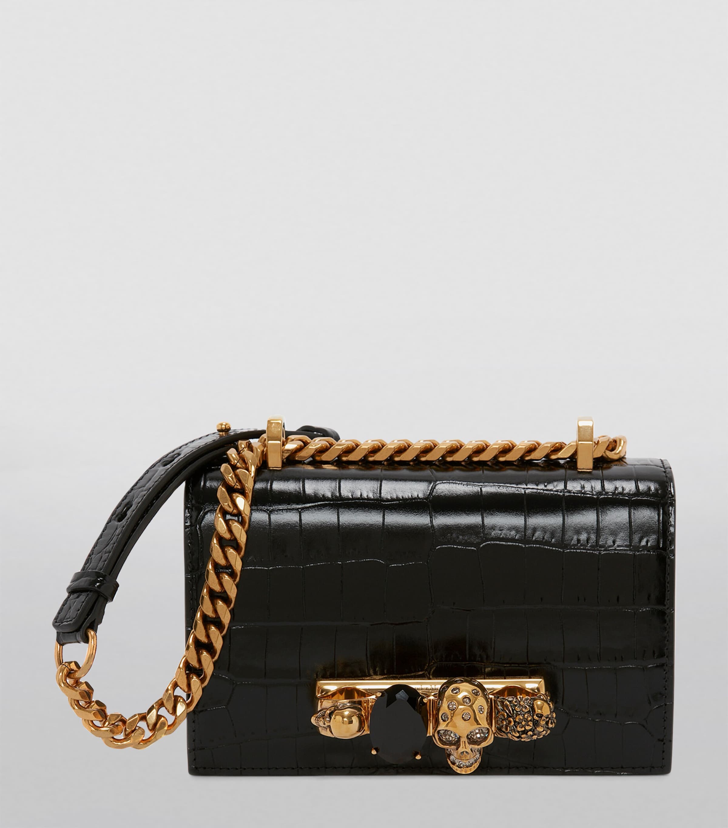 Alexander McQueen leather jewelled satchel, imported from the UK