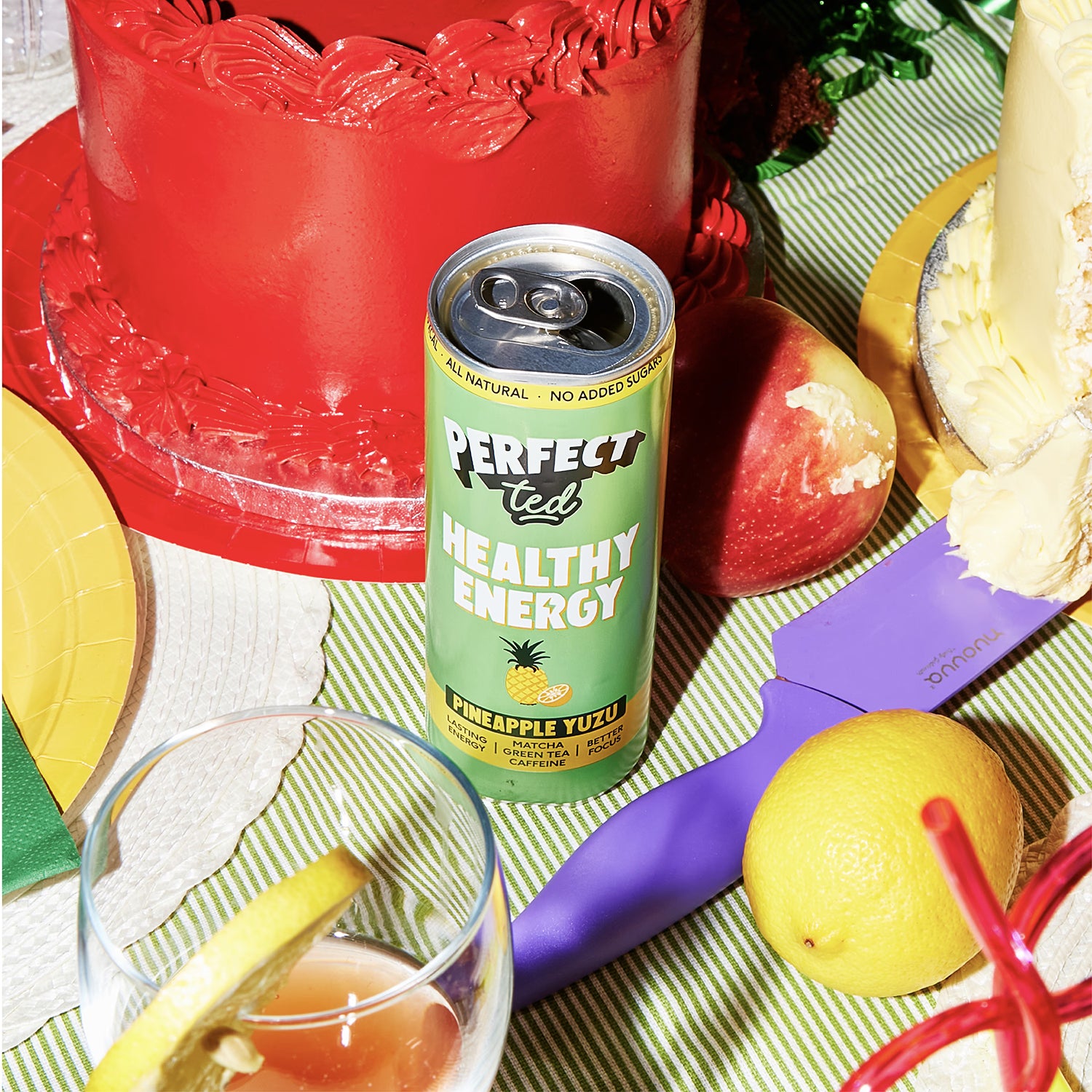PerfectTed matcha energy drink Pineapple Yuzu 250ml, imported from the UK