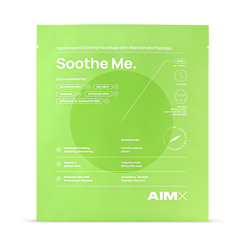 Aimx Soothe Me sheet mask with peptides 25ml, UK version