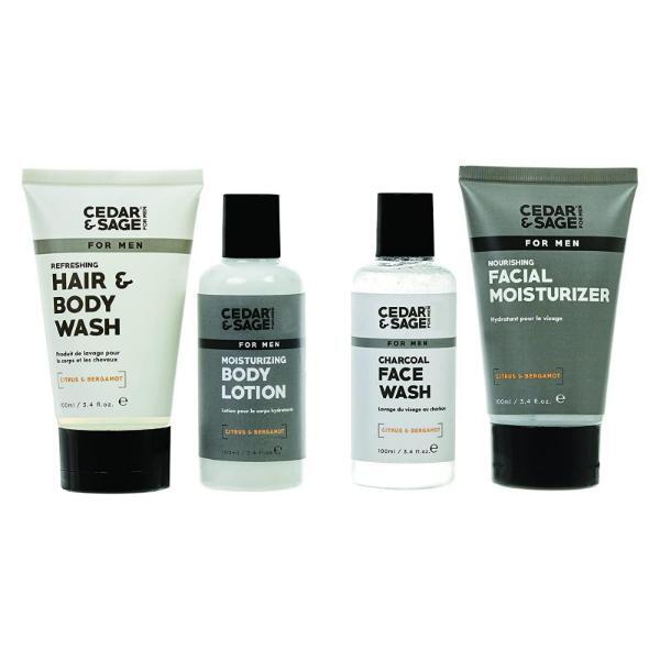 Cedar & Sage Energising Citrus travel toiletry set - British product