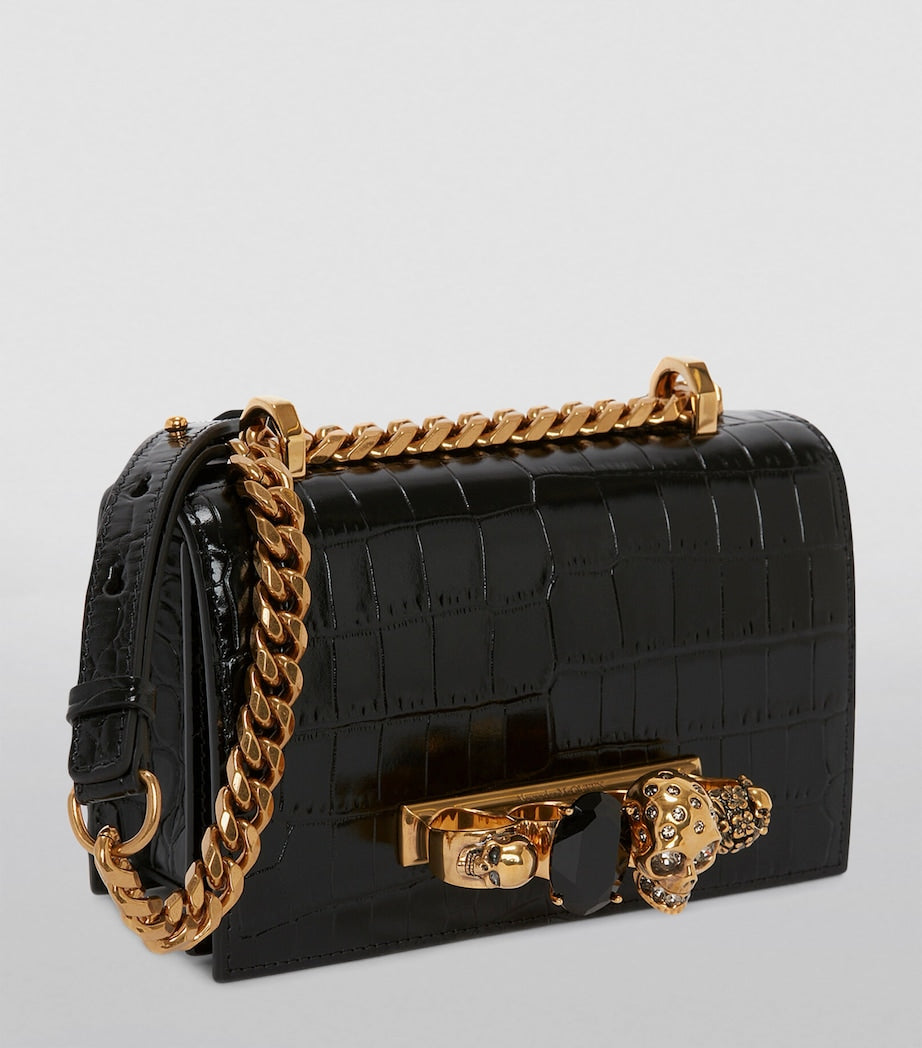 Alexander McQueen leather jewelled satchel, imported from the UK