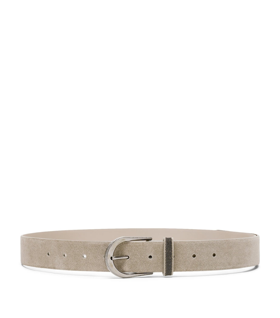 Brunello Cucinelli sueded calfskin belt - British product