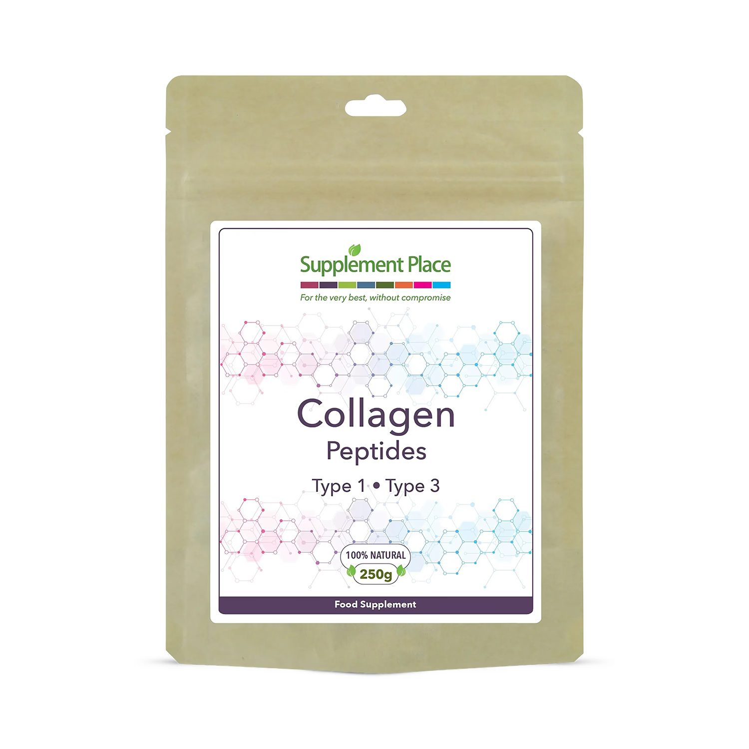 Supplement Place collagen peptides powder type 1 and 3 250g, imported from the UK